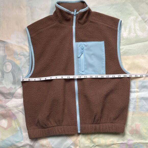 SO‎ Sherpa Vest Brown Full Zip Fleece Women's Juniors Size XS - Picture 3 of 6